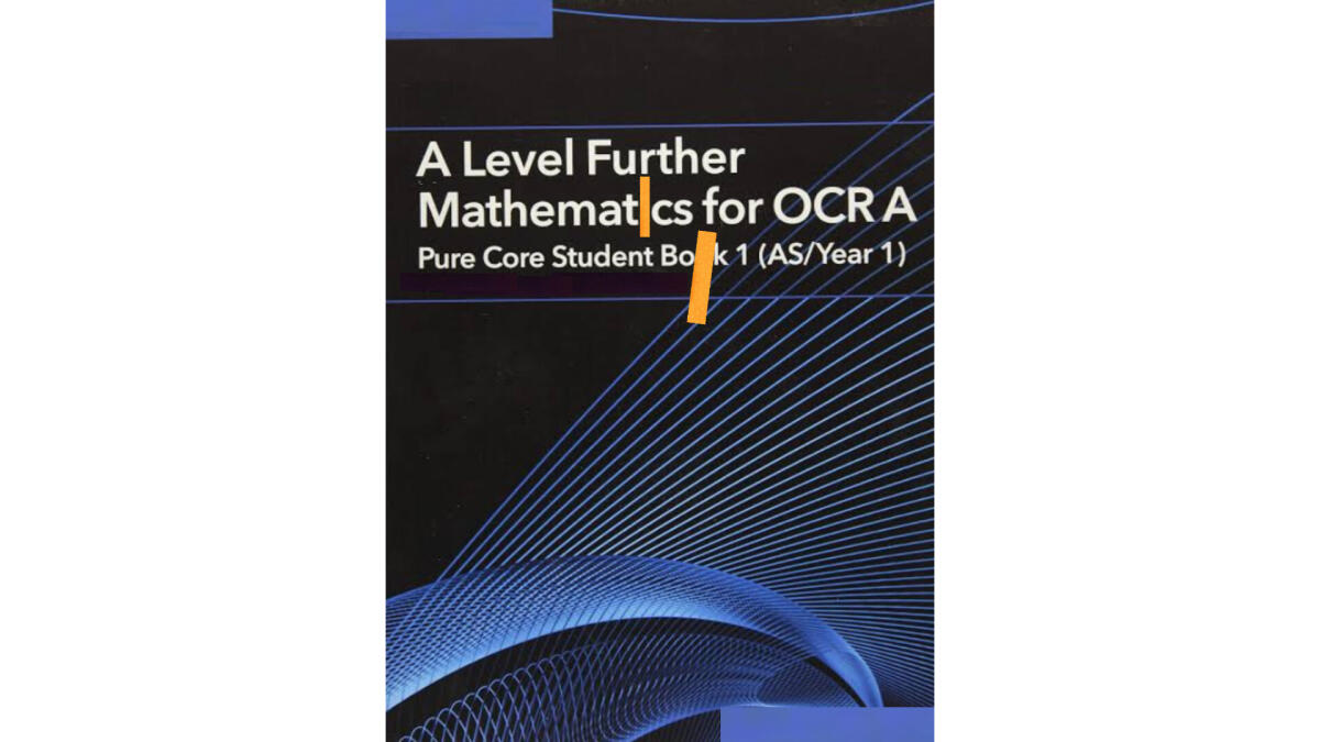 A Level Further Mathematics Pure Core Book I 1