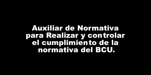 Auxiliar De Normativa Para Realizar Y Controlar El Cumplimiento De La Normativa Del Bcu. 1