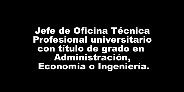 Jefe De Oficina Técnica Profesional Universitario Con Título De Grado En Administración, Economía O Ingeniería. 1