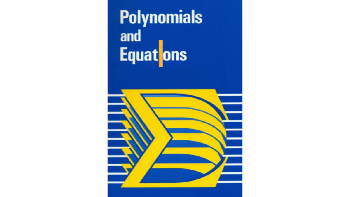 Polynomials And Equations Text Book 1